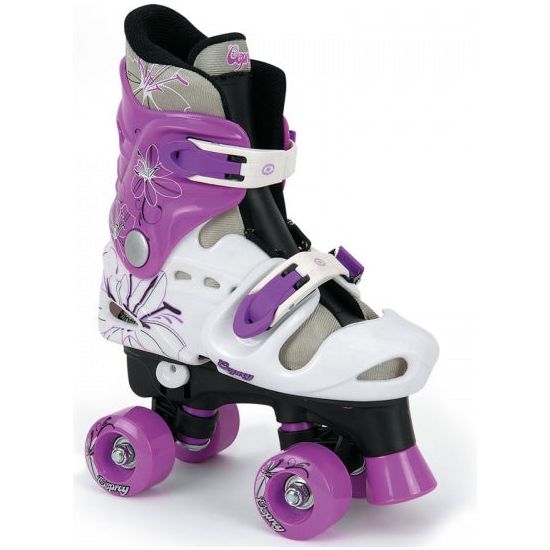 roller skates adjustable girls white/purple size 32-36
