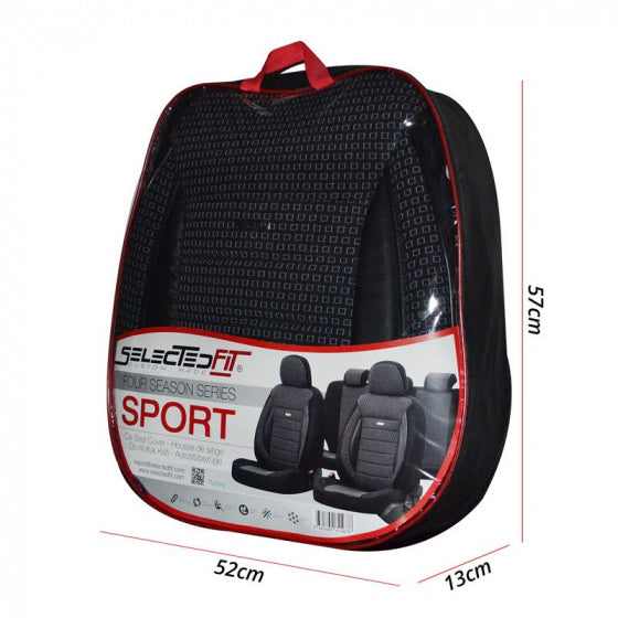 Load image into Gallery viewer, Otom Stoelhoezenset SelectedFit Sports 2 mm zwart 11-delig
