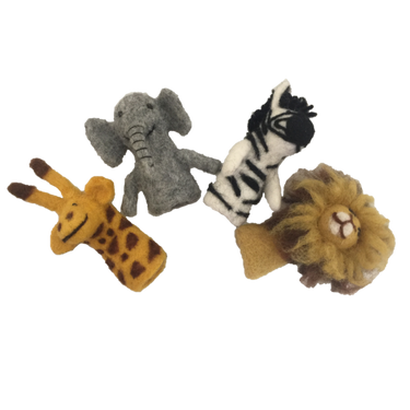 Papoose Toys Papoose Toys African Animal Finger Puppets 4pc
