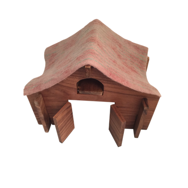 Papoose Toys Papoose Toys Barn with Felt Roof and Ladder