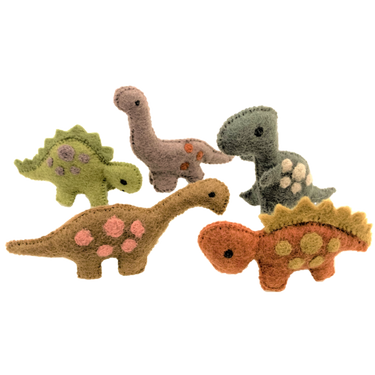 Papoose Toys Papoose Toys Dinosaurs Natural 5pc