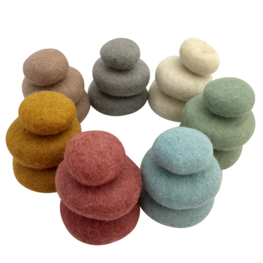 Papoose Toys Papoose Toys Earth Felt Pebbles 21 stuks