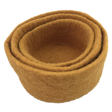 Papoose Toys Papoose Toys Earth Nested Bowls Mustard 3
