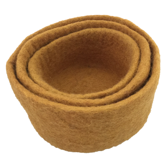 Papoose Toys Papoose Toys Earth Nested Bowls Mustard 3