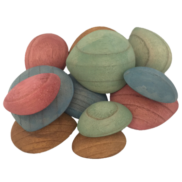 Papoose Toys Papoose Toys Earth Wood Pebbles 12pc