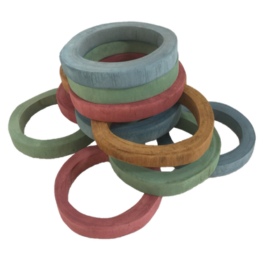 Papoose Toys Papoose Toys Earth Wood Rings 12pc