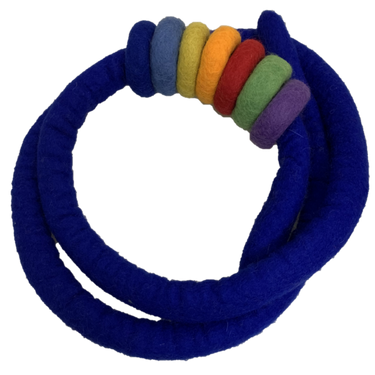 Papoose Toys Papoose Toys Indigo Felt Rope and 7 Felt Doughnuts