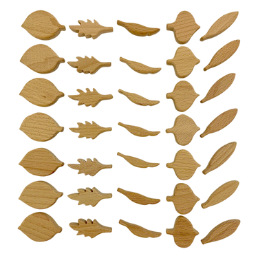 Papoose Toys Papoose Toys Mini Natural Leaf Shapes 35pc