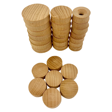 Papoose Toys Papoose Toys Mini Natural Rounds 28pc