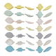 Papoose Toys Papoose Toys Mini Pastel Leaf Shapes 35pc