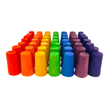 Papoose Toys Papoose Toys Mini Rainbow Cones 49pc