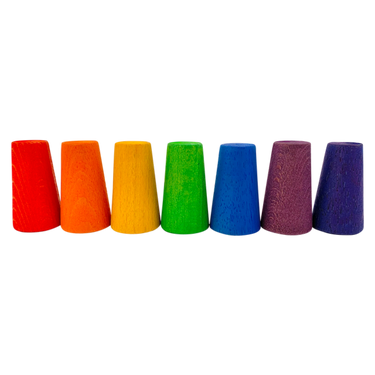 Papoose Toys Papoose Toys Mini Rainbow Cones 7pc