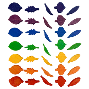 Papoose Toys Papoose Toys Mini Rainbow Leaf Shape 35pc