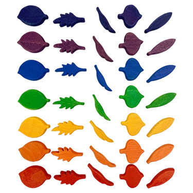 Papoose Toys Papoose Toys Mini Rainbow Leaf Shape 35pc
