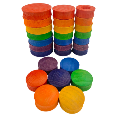 Papoose Toys Papoose Toys Mini Rainbow Rounds 28pc