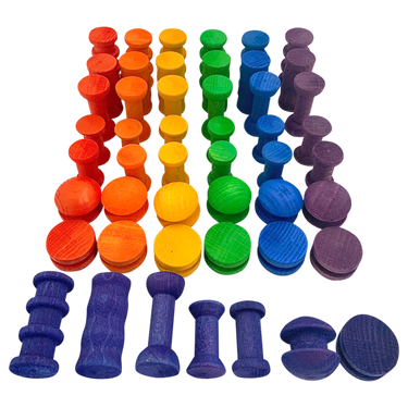 Papoose Toys Papoose Toys Mini Rainbow Spools 49pc