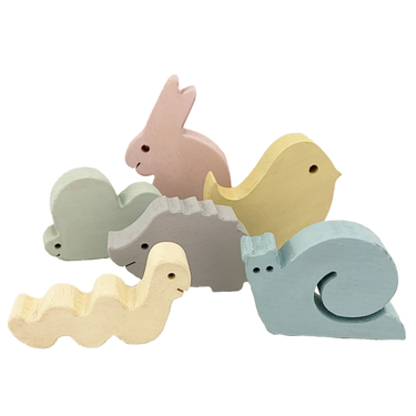Papoose Toys Papoose Toys Pastel Wood Garden 6pc