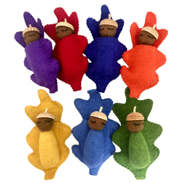 Papoose Toys Papoose Toys Rainbow Acorn Babies 7pc