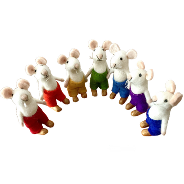 Papoose Toys Papoose Toys Rainbow Mice 7pc