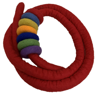 Papoose Toys Papoose Toys Red Felt Rope and 7 Felt Doughnuts