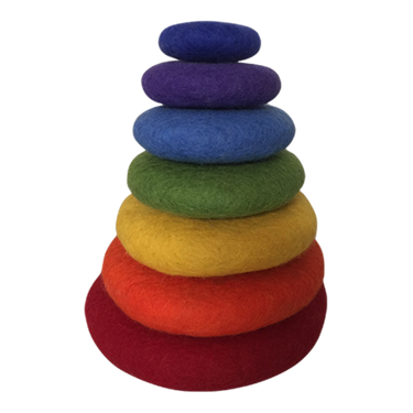Papoose Toys Papoose Toys Short Rainbow Stacking Set 7pc