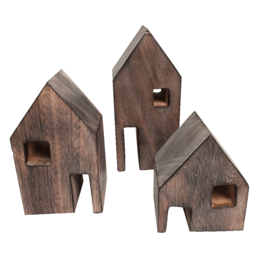 Papoose Toys Papoose Toys Wood Block Houses 3pc