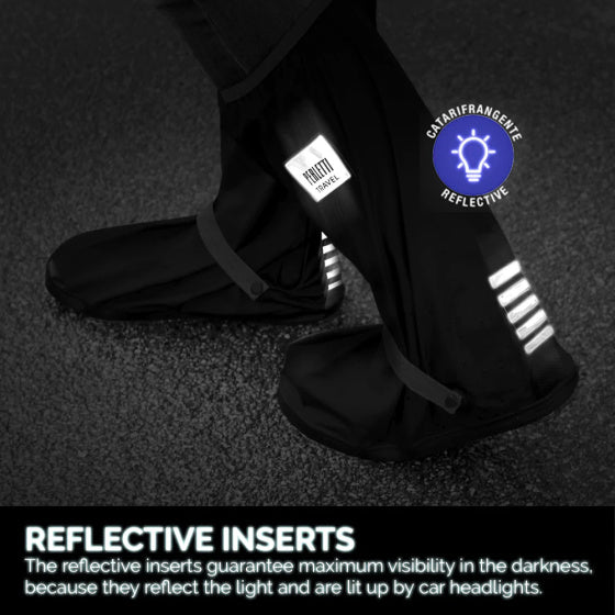 Load image into Gallery viewer, Perletti Overschoenen reflecterend PVC transparant zwart maat 36-39
