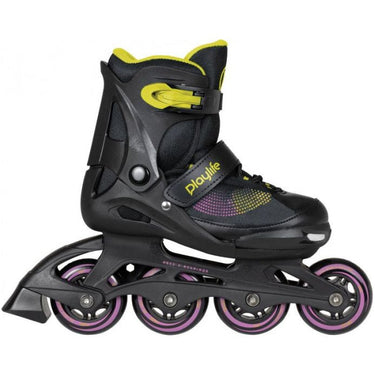 Playlife Inline skates Joker hardboot 82A zwart geel maat 37-40