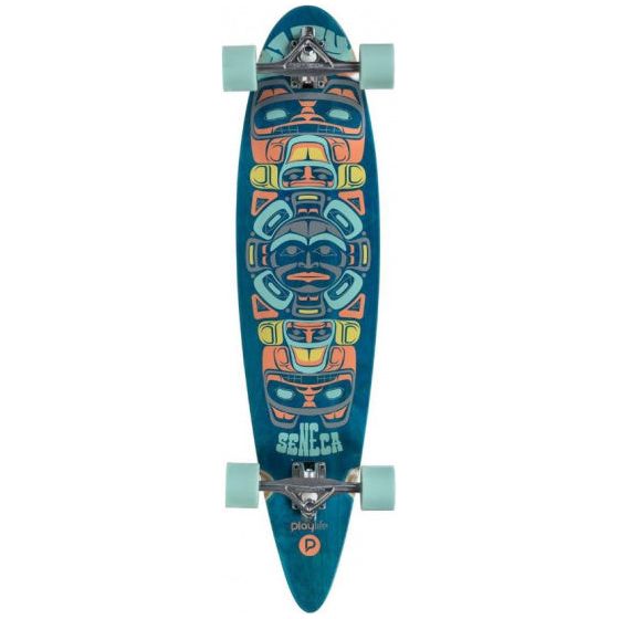 Load image into Gallery viewer, Playlife Longboard 97 x 23 cm hout zwart blauw
