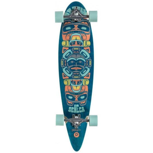 Playlife Longboard 97 x 23 cm hout zwart blauw