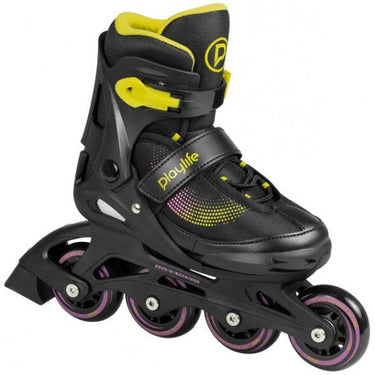 Playlife Inline skates Joker hardboot 82A zwart geel maat 37-40