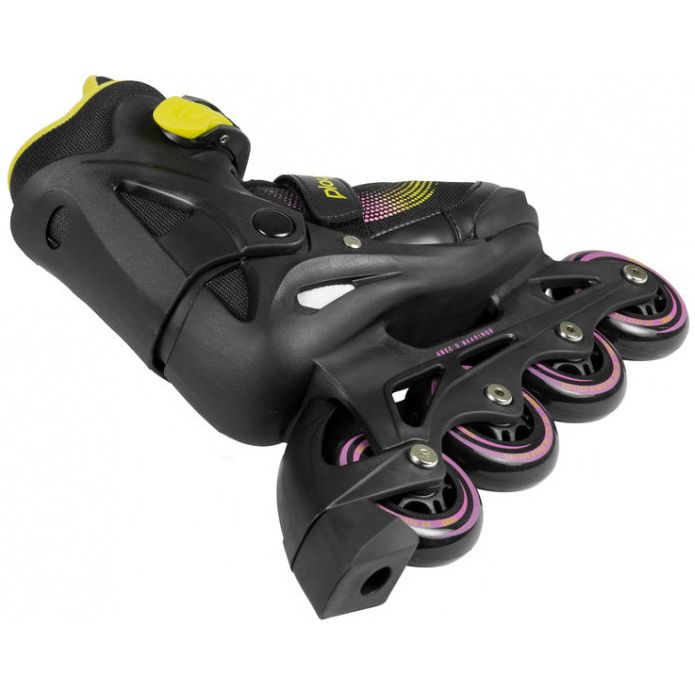 Load image into Gallery viewer, Playlife Inline skates Joker hardboot 82A zwart geel maat 37-40
