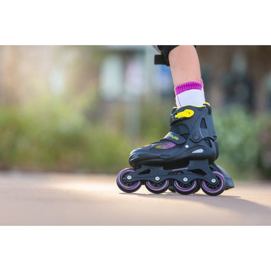 Playlife Inline skates Joker hardboot 82A zwart geel maat 37-40