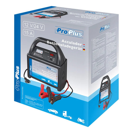 Load image into Gallery viewer, Proplus Acculader 12 24 Volt 15 Ampère 30-300 Ah zwart
