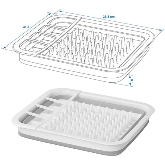 Proplus Afdruiprek opvouwbaar 31,5 x 36,5 x 13 cm grijs wit