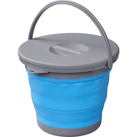 Proplus Afvalemmer opvouwbaar 5 liter 20 x 25 cm blauw grijs