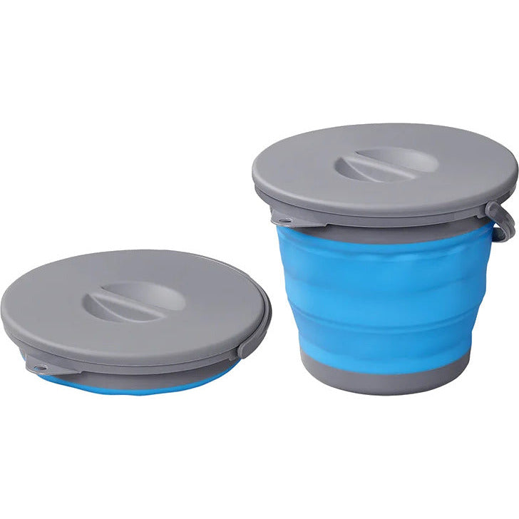 Load image into Gallery viewer, Proplus Afvalemmer opvouwbaar 5 liter 20 x 25 cm blauw grijs
