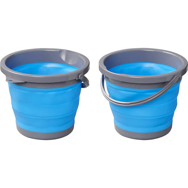 Load image into Gallery viewer, Proplus Afvalemmer opvouwbaar 5 liter 20 x 25 cm blauw grijs
