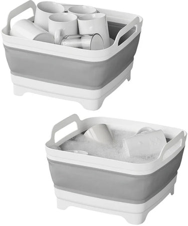 Proplus Afwasteil opvouwbaar 30 x 30 x 20 cm grijs wit
