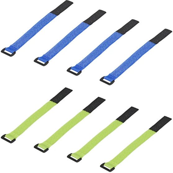 kabelbinders klittenband 8 stuks blauw groen