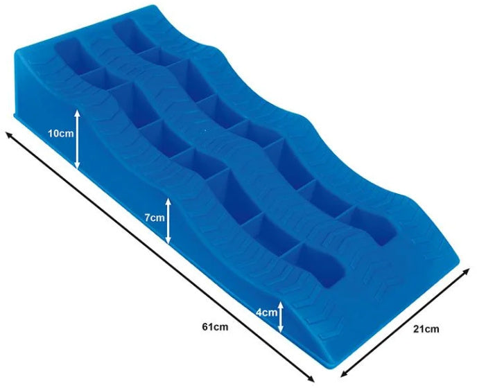 Load image into Gallery viewer, Proplus Oprijblokken met 3 niveaus: 4,7 en 10 cm blauw 2 stuks
