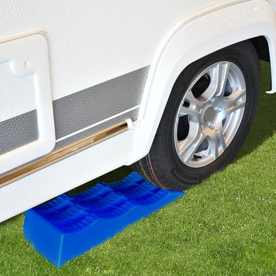 Load image into Gallery viewer, Proplus Oprijblokken met 3 niveaus: 4,7 en 10 cm blauw 2 stuks
