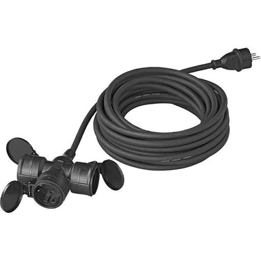 Proplus Verlengkabel Schuko 3-voudig 10 meter 3x1,5mm² zwart