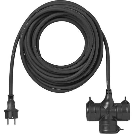Proplus Verlengkabel Schuko 3-voudig 10 meter 3x1,5mm² zwart