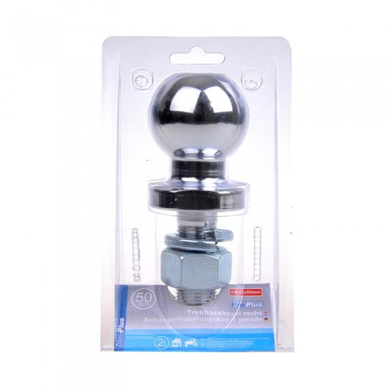 Load image into Gallery viewer, Proplus Trekhaakkogel 50 mm recht M22 in blister zilver
