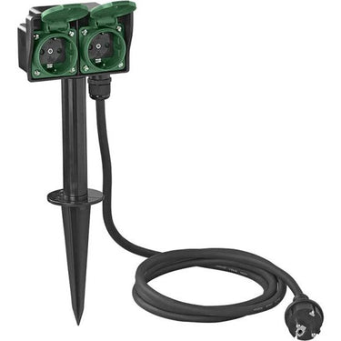 Proplus tuincontactdoos Schuko 2-voudig 2 meter 3x2,5mm² zwart