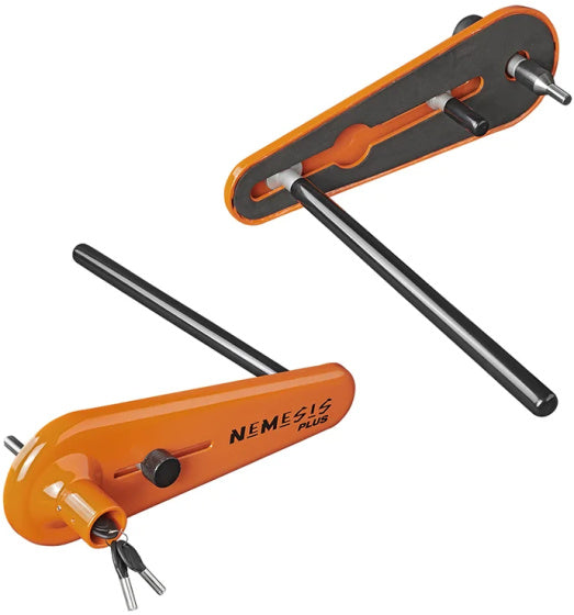 Load image into Gallery viewer, Fullstop Nemesis Plus wielklem SCM voor camper oranje
