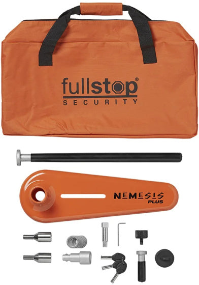 Load image into Gallery viewer, Fullstop Nemesis Plus wielklem SCM voor camper oranje
