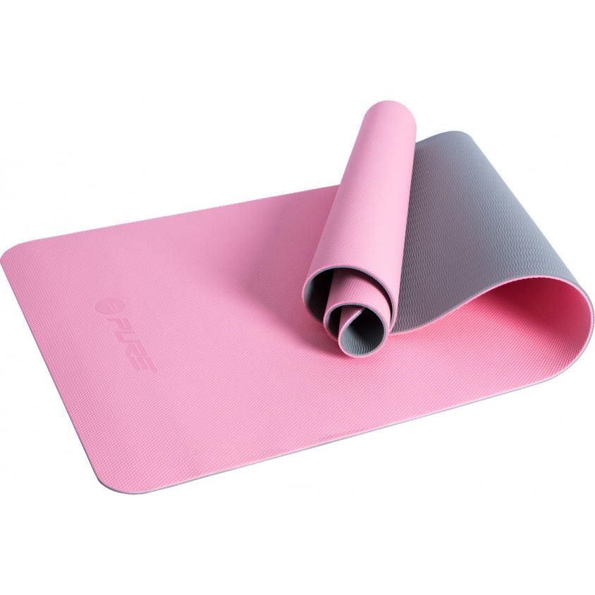 yogamat 173 x 58 cm elastomeer rubber roze