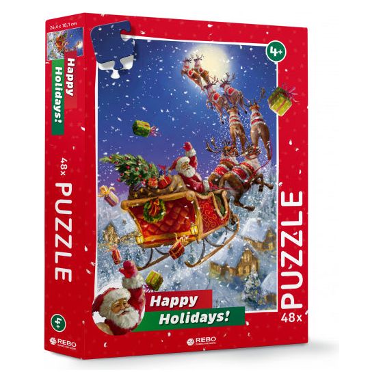 Load image into Gallery viewer, Rebo Productions Santa legpuzzel junior karton 48 stukjes
